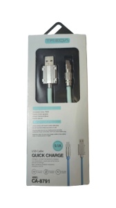 PREMIUM kábel, Micro USB, 1m, 9.1A, FAST Charging, KÉK, Treqa