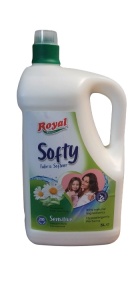 Professzionális mosószer, új formula, 5L, koncentrált, rostfelújító, 200 mosás, kamilla és aloe vera, érzékeny bőrre, bőrgyógyászatilag tesztelt, Royal Softy - Img 2