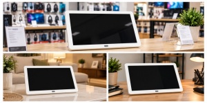 Rama foto digitala de buget, versiune HD, display 10", stocare CARD SD, player muzica-video, ideal magazin pentru afisare mesaje, autorizatii, card 32Gb inclus, RAMA ALBA, TENSWALL - Img 4