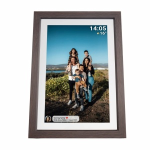 Ramă Foto Digitală Wi-Fi Denver PFF-1040DW, Ecran Tactil 10.1" HD IPS, Design din Lemn de Stejar, Software Frameo, 16 GB Stocare, USB-C, Dark Wood - Img 7