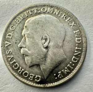REGATUL UNIT. - GEORGE V . -3 PENCE 1917. - ARGINT 0.925.