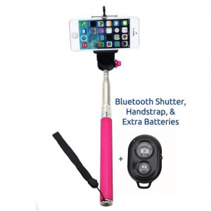 Selfie stick Polaroid, Bluetooth, 105 cm, Negru / Albastru / Roz / Verde / Portocaliu - Img 5