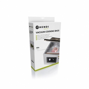 Set 100 pungi vacuum netede 200x300 mm, Hendi, 2 straturi, 65 microni grosime, filtru UV