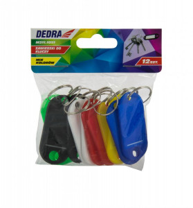 Set 12 etichete breloc pentru chei, multicolor, Dedra - Img 1