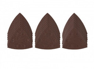 Set 24 benzi abrazive slefuitor cu velcro, tip triunghi, 93 x 93mm, Parkside - Img 1