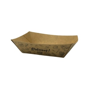 Set 250 barcute din carton pentru servit alimente fast food, 600cc, 165x115x40mm, model URBAN KRAFT - Img 2