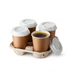 Set 260 suporti pahare cafea, tip cofrag, carton reciclat, suport 4 pahare - Img 3
