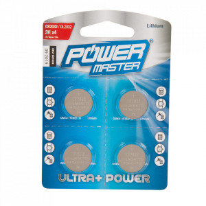 Set 4 baterii, litiu, CR2032, 3V, PowerMaster - Img 1