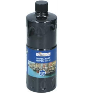 Set 6 culori pentru pictura, TEMPERA, 6 x 500ml ( 3L ), galben, rosu, verde, alb, negru, albastru, Artist&CO - Img 7
