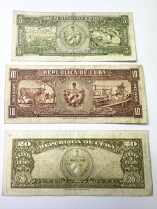 Set Bancnote - Cuba - 5/10/20 Pesos 1958 - Img 2