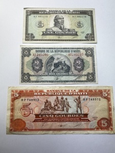 Set Bancnote Haiti - 1/2/5 Gourdes ( 1979-1987 )