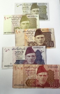 Set Bancnote - Pakistan - 5/10/20/50/100 Rupees ( 2006-2021 )