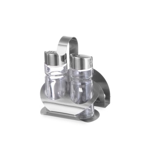 Set condimente / oliviera, Hendi, 3 piese: sare, piper, suport servetele, 85x75x(H)115 mm. - Img 2