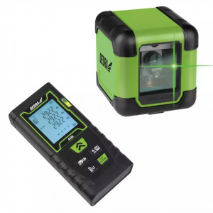 Set nivela laser si telemetru, fascicul laser verde, dioda Osram, 30m, Dedra - Img 1