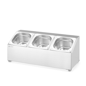 Suport pentru recipiente Gastronorm, HENDI, 3 compartimente, 512x245x(H)215mm - Img 1