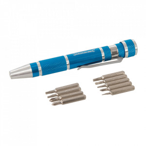 Surubelnita de precizie tip pix, 9 piese, Silverline