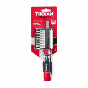 Surubelnita profesionala multifunctionala cu clichet 14 in 1, 210 mm, suport biti, Trojan - Img 2