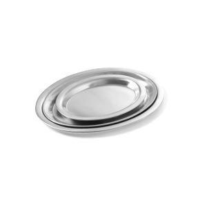 Tava servire cafea si aperitive, din inox, ovala, 28.5 x 22 cm, Hendi - Img 2