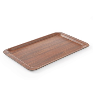 Tava servire dreptunghiulara, imitatie lemn mahon, strat anti-alunecare, 325 x 530 mm, GN 1/1, Hendi