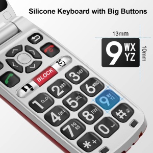 Telefon mobil cu clapeta de buget pentru seniori, cifre mari, camera, sunet puternic, USB-C, 2 x ecran LCD COLOR, Easyfone Prime A1 PRO 4G, ROSU - Img 6