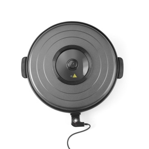 Tigaie electrica cu capac Hendi, aluminiu cu strat anti-aderent, vas interior 55x inaltime 6 cm, exterior 62x inaltime 19 cm, 230 V, 1600 W - Img 2