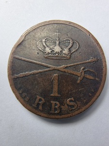 🪙 1 Rigsbankskilling ( RBS ) 1843 – Danemarca – Regele Christian al VIII-lea - Img 2