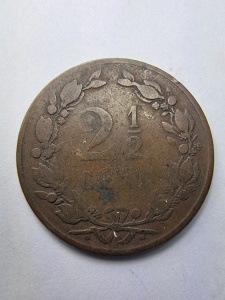 🪙 2½ Centi Olanda – 1877 – Regele Willem al III-lea