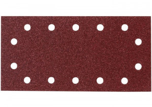 10 darabos készlet, 280 x 115 mm-es, téglalap alakú csiszolószalagok, 100-as szemcseméret, poreltávolító lyukak, Bosch - Img 2