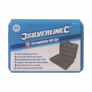 100 darabos bit készlet, torx, kereszt, egyenes, atipikus, pillangó, műanyag szállító doboz, Silverline - Img 5