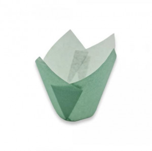 150 darabos muffinforma készlet, tulipános kockás, 50 x 80mm, zöld