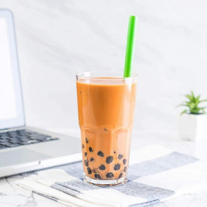 250 darabos készlet, egyenként csomagolt műanyag szívószálak Bubble Tea, 210 x 12mm, többszínűek - Img 8