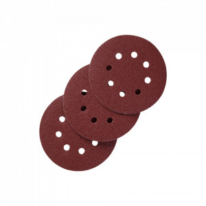 30 darabos csiszolókorong-készlet, 125 mm, 40 , 80, 120, 180, 240 szemcse, tépőzáras, Workzone