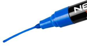 4 darabos készlet tartós filctoll fém, üveg, kő, fa, műanyag, univerzális, fekete, piros, zöld, kék színű, vízálló, Neo Tools - Img 3