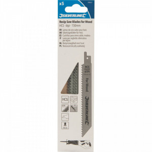 5 darabos szablyafűrész készlet, fa, 150mm, 6tpi, Silverline - Img 3