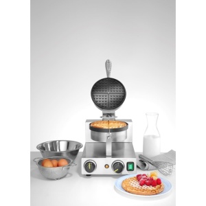 Aparat vafe/waffles rotunde, diametru 19cm, 1000w, timer, termostat reglabil, Hendic - Img 5