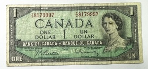Bancnota Canada - 1 Dollar 1954 - Img 3