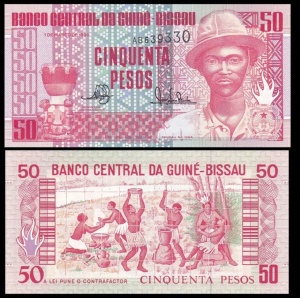 Bancnota -Guinea-Bissau 50 Pesos, 1990 - Img 2