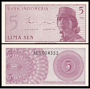 Bancnota - Indonesia 5 Sen 1964