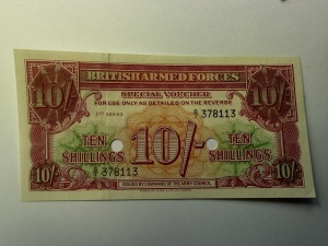 Bancnota Militara - British Armed Forces Special Voucher, 10 Shillings, 3rd Series (1948–1956)