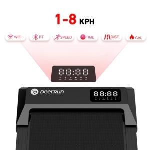 Banda de alergat DeerRun C6 PRO, Q1 Plus, Viteza Maxima 8km/h, Sarcina maxima 159kg, 117.8 × 51.4 × 10.5 cm, Compatibila cu diferite aplicatii prin Bluetooth, Gri, telecomanda, ambalaj original deteriorat - Img 2