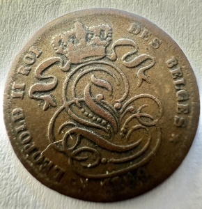 BELGIA - LEOPOLD II - 1 CENT 1869 - Img 2