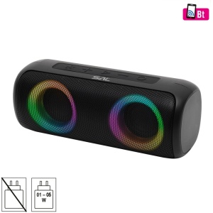 Boxa portabila , 2 difuzoare, 2x10W, BT TWS stereo, capacitate baterie 4000mAh, Card MicroSD, Stick, Jack, lumini RGB, negru, SAL BT 2000 - Img 5