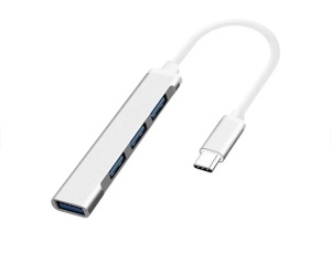 C típusú USB hub 4 USB 3.0 porttal, kompatibilis az Android mobiltelefonokkal és a Windows, MacOS PC-kkel.
