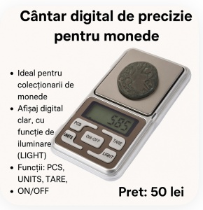 Cantar digital de precizie pentru monede