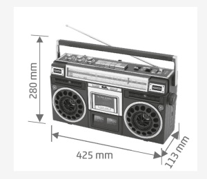 Casetofon tip retro, caseta, radio, usb, card, bluetooth, vu-metre, alimentare retea / baterii, SAL RRT BROOKLYN - Img 3