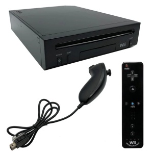 Consola jocuri NINTENDO Wii, model RVL-001 (EUR), completa, 1 controller + 1 nunchuk, sensor bar, culoarea NEGRU, second hand - Img 3