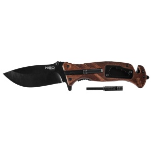Cutit pliabil pentru supravietuire, 22cm, 6 in 1, NEO - Img 1