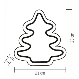 Decor de masa cu LED-uri, brad din lemn, neon-light, alb cald - Img 3