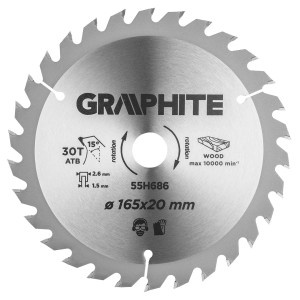 Disc circular cu varfuri HM 165x20mm, 30 dinti