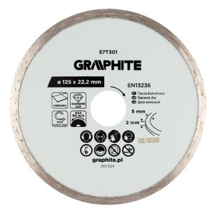 Disc de taiere diamantat, 125 x 22,2 mm, taiere umeda